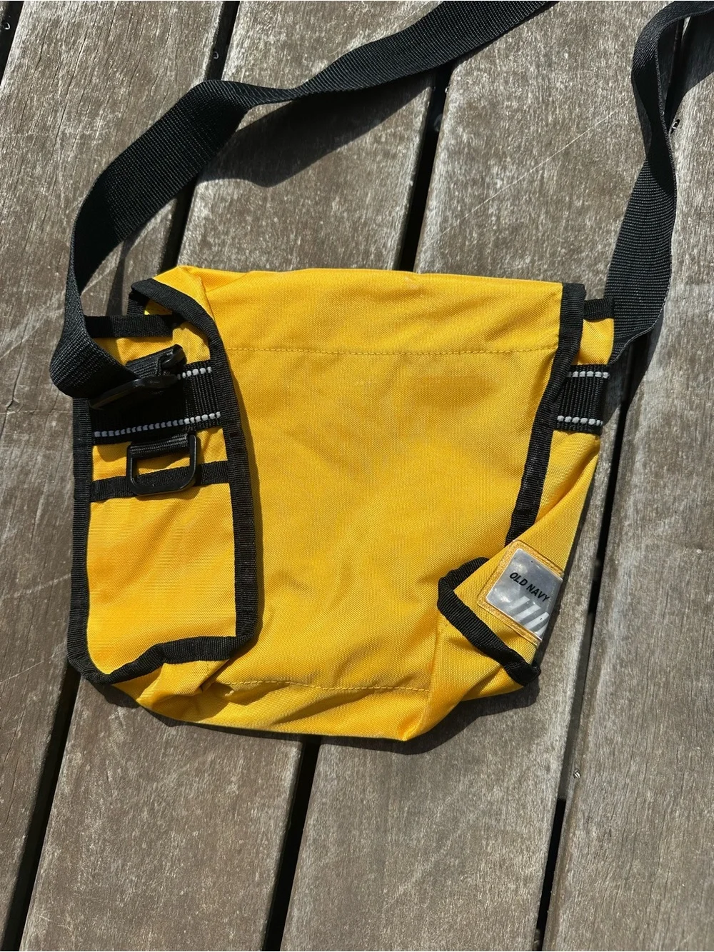 Yellow Crossbody Messenger Bag with Reflective Trim